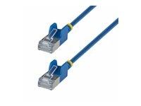 Startech - Patch-kabel - RJ-45 (hane) till RJ-45 (hane) - 50 cm - 3.7 mm - U/FTP - CAT 6a - hakfri, ultra-tunn, koppartrådar - blå N6APATSTP34BLS50CM