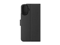 iFrogz Defence - Vikbart fodral för mobiltelefon - PU-läder (termoplastisk polyuretan + polykarbonat), läderkänsla - svart - för Apple iPhone 16 302315354