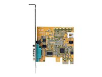StarTech.com PCI Express Serial Card, PCIe to RS232 (DB9) Serial Interface Card, PC Serial Card with 16C1050 UART, Standard or Low Profile Brackets, COM Retention, For Windows & Linux - PCIe to DB9 Card (11050-PC-SERIAL-CARD) - Seriell adapter - PCIe 2.0 låg profil - RS-232 x 1 - gul 11050-PC-SERIAL-CARD