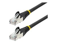 StarTech.com 50cm CAT6a Ethernet Cable - Black - Low Smoke Zero Halogen (LSZH) - 10GbE 500MHz 100W PoE++ Snagless RJ-45 w/Strain Reliefs S/FTP Network Patch Cord - Patch-kabel - RJ-45 (hane) till RJ-45 (hane) - 50 cm - S/FTP - CAT 6a - IEEE 802.3bt - halogenfri, formpressad, hakfri, tvinnad - svart NLBK-50C-CAT6A-PATCH