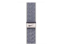 Apple Nike - Slinga för smart klocka - 46mm - 145 - 220 mm - grå/blå MXU13ZM/A