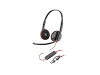 HP Poly Blackwire 3225 - Blackwire 3200 Series - headset - på örat - kabelansluten - 3,5 mm kontakt, USB-C - svart - Certifierad för Skype for Buisness, Cisco Jabber-certifierad, Avaya-certifierad, UC-certifierad 8X229AA
