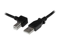 StarTech.com 1m USB 2.0 A to Left Angle B Cable Cord - 1 m USB Printer Cable - Left Angle USB B Cable - 1x USB A (M), 1x USB B (M) (USBAB1ML) - USB-kabel - USB typ B (hane) till USB (hane) - USB 2.0 - 1 m - vänstervinklad kontakt - svart USBAB1ML