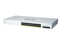 Cisco Business 220 Series CBS220-24FP-4G - Switch - smart - 24 x 10/100/1000 (PoE+) + 4 x gigabit SFP (upplänk) - rackmonterbar - PoE+ (382 W) - återanvänd CBS220-24FP4GUK-RF