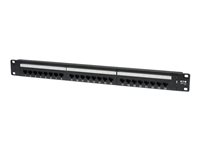 Eaton Tripp Lite Series 24-Port Cat6 Cat5 Patch Panel Rackmount 110 Punch Down RJ45 Ethernet 1URM - Patch-panel - CAT 6 - 1U - 19" - 24 portar N252-024