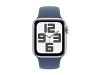 Apple Watch SE (GPS) - 2a generation - 40 mm - silveraluminium - smart klocka med sportband - fluoroelastomer - denim - bandstorlek: S/M - 32 GB - Wi-Fi 4, Bluetooth - 26.4 g MXEC3QN/A
