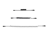 StarTech.com USB C till Lightning-kabel 50 cm, MFi-certifierad, iPhone-spiralladdarkabel, svart, TPE-mantel med slitstark aramidfiber, kraftig Lightning-spiralkabel - Lightning-kabel - 24 pin USB-C hane till Lightning hane - 50 cm - svart - lindad RUSB2CLT50CMBC