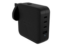Targus HyperJuice - Strömadapter - GaN - 100 Wh - QC 3.0, Power Delivery 3.0 + PPS - 4 utdatakontakter (USB, 3 x USB-C) - svart HJ1002BKWWGL