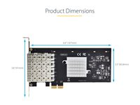 StarTech.com 4-Port GbE SFP Network Card, PCIe 2.0 x2, Intel I350-AM4 4x 1GbE Controller, 1000BASE Copper/Fiber Optic, Quad-Port Gigabit Ethernet NIC, Desktop/Server Backplanes - Windows and Linux Compatible (P041GI-NETWORK-CARD) - Nätverksadapter - PCIe 2.0 x2 - Gigabit SFP x 4 - svart P041GI-NETWORK-CARD