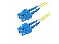 StarTech.com 10m (32.8ft) SC to SC (UPC) OS2 Single Mode Duplex Fiber Optic Cable, 9/125µm, Laser Optimized, 40G/100G Zipcord, Bend Insensitive, Low Insertion Loss - LSZH Fiber Patch Cord (SMDOS2SCSC10M) - Patch-kabel - SC/UPC enkelläge (hane) till SC/UPC enkelläge (hane) - 10 m - 10 m - 2 mm - fiberoptisk - duplex - 9 / 125 mikrometer - OS1/OS2 - halogenfri - gul SMDOS2SCSC10M