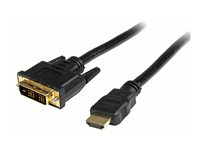 StarTech.com 0,5 m HDMI till DVI-D-kabel – M/M - Adapterkabel - DVI-D hane till HDMI hane - 50 cm - dubbelt skärmad - svart HDDVIMM50CM