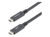 StarTech.com 1,8 m USB C till USB C-kabel - 5A, 100W PD 3.0 - Certifierad Works With Chromebook - USB-IF-certifierad - H/H - USB 3.0 5 Gbps - USB C-laddningskabel - USB Type-C-kabel - USB-kabel - 24 pin USB-C (hane) rak till 24 pin USB-C (hane) rak - USB 3.0 - 5 A - 1.8 m - stöd för 4K - svart - för P/N: DK30C2DAGPD, DK30C2HAGPD, SV211HDUC, SV221HUC4K USB315C5C6