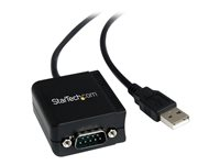 StarTech.com FTDI USB till seriell RS232-kabeladapter med 1 port och optisk isolering - Seriell adapter - USB - RS-232 - svart ICUSB2321FIS