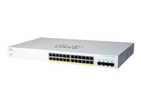 Cisco Business 220 Series CBS220-24P-4G - Switch - smart - 24 x 10/100/1000 (PoE+) + 4 x gigabit SFP (upplänk) - rackmonterbar - PoE+ (195 W) - återanvänd CBS220-24P-4GEU-RF