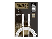 GRATEQ PRO - USB-kabel - 24 pin USB-C (hane) till 24 pin USB-C (hane) - 5 A - 1.5 m - USB-strömförsörjning (240W), flätad kabel - vit 86011GC