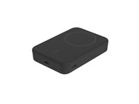 Belkin BoostCharge Pro - Trådlös powerbank - magnetisk med Qi2 - 10000 mAh - 15 Watt - Fast Charge, PD - 2 utdatakontakter (magnetisk, USB-C) - på kabel: USB-C - svart - för Apple iPhone 12, 13, 14, 15 BPD008BTBK