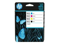 HP 912 - 4-pack - svart, gul, cyan, magenta - original - bläckpatron - för Officejet 80XX; Officejet Pro 80XX 6ZC74AE
