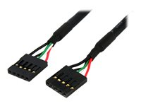 StarTech.com 5 Pin USB 2.0 Header - 18 in USB IDC Motherboard Header Cable - F/F (USBINT5PIN) - USB-kabel - 5-stifts IDC (hona) till 5-stifts IDC (hona) - USB 2.0 - 45.7 cm - svart USBINT5PIN