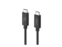 Belkin - USB-kabel - USB-C (hane) till USB-C (hane) - USB 2.0 / USB 3.0 / USB 3.2 / USB 4.0 /Thunderbolt 3 / Thunderbolt 4 - 2 m - 4K60Hz UHD-stöd, USB-strömförsörjning (240W) - svart INZ004BT2MBK