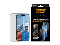 PanzerGlass Privacy - Skärmskydd för mobiltelefon - ultra-bred passform med FASTFIT IN-A-BOX - glas - med sekretessfilter - för Apple iPhone 17 Pro PG74453