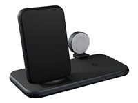 Zens Aluminium Series 4 in 1 - Trådlöst laddställ + växelströmsadapter - 45 Watt - Apple Fast Charge, FC (USB) - på kabel: USB-C - svart ZEDC15B/00