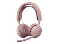 Logitech Zone Wireless 2 ES - Headset - på örat - Bluetooth - trådlös, kabelansluten - aktiv brusradering - USB-C - rosa - TeamSpeak-certifierad 981-001521
