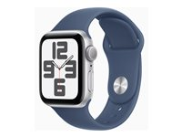 Apple Watch SE (GPS) - 2a generation - 40 mm - silveraluminium - smart klocka med sportband - fluoroelastomer - denim - bandstorlek: M/L - 32 GB - Wi-Fi 4, Bluetooth - 26.4 g MXED3QN/A