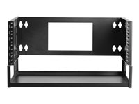 Eaton Tripp Lite Series 4U Wall-Mount Bracket with Shelf for Small Switches and Patch Panels, Hinged - Ställning monteringshylla - gångjärn - väggmontering - svart - 4U - 19" SRWO4UBRKTSHELF