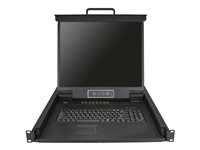 StarTech.com 16-Portars KVM-konsol för serverrack - 19 tum - 1U - KVM-konsol med omkopplare för tangentbord/video/mus - 16 portar - PS/2, USB - US - 19" - kan monteras i rack - 1280 x 1024 - 250 cd/m² - 1000:1 - VGA - svart - 1U RKCONS1916K