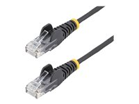 StarTech.com 2 m CAT6-kabel - Tunn - Ej hakfria RJ45-kontakter - Svart - Patch-kabel - RJ-45 (hane) till RJ-45 (hane) - 2 m - CAT 6 - hakfri - svart N6PAT200CMBKS