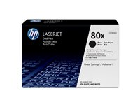 HP 80x - 2-pack - Lång livslängd - svart - original - LaserJet - tonerkassett (CF280XD) - för LaserJet Pro 400 M401, MFP M425 CF280XD