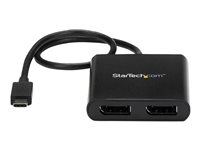 StarTech.com USB-C till DisplayPort-flerskärmsadapter - MST-hubb med 2 portar - DisplayPort-adapter - 24 pin USB-C (hane) till DisplayPort (hona) - Displayport 1.2/Thunderbolt 3 - 38.6 m - USB-ström, 4K30 Hz (3840 x 2160) stöd, 2560 x 1600 (WQXGA)-stöd 60 Hz - svart - för P/N: BNDTB10GI, BNDTB210GSFP, BNDTB310GNDP, BNDTB410GSFP, BNDTB4M2E1, BNDTBUSB3142 MSTCDP122DP