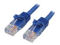 StarTech.com Cat5e patchkabel med hakfria RJ45-kontakter ? 2 m, blå - Patch-kabel - RJ-45 (hane) till RJ-45 (hane) - 2 m - UTP - CAT 5e - formpressad, hakfri - blå 45PAT2MBL