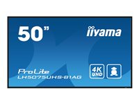 iiyama ProLite LH5075UHS-B1AG - 50" Diagonal klass LED-bakgrundsbelyst LCD-skärm - digital skyltning - med inbyggd mediespelare, SDM Slot PC - Android - 4K UHD (2160p) 3840 x 2160 - mattsvart LH5075UHS-B1AG