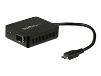 StarTech.com USB-C till fiberoptik-omvandlare - Öppen SFP - Nätverksadapter - USB-C - 1000Base-LX/1000Base-SX x 1 - svart US1GC30SFP