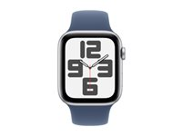 Apple Watch SE (GPS) - 2a generation - 44 mm - silveraluminium - smart klocka med sportband - fluoroelastomer - denim - bandstorlek: M/L - 32 GB - Wi-Fi 4, Bluetooth - 32.9 g MXER3QN/A