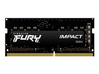 Kingston FURY Impact - DDR4 - sats - 16 GB: 2 x 8 GB - SO DIMM 260-pin - 3200 MT/s / PC4-25600 - CL20 - 1.2 V - ej buffrad - icke ECC - svart KF432S20IBK2/16