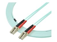 StarTech.com 3m Fiber Optic Cable - 10 Gb Aqua - Multimode Duplex 50/125 - LSZH - LC/LC - OM3 - LC to LC Fiber Patch Cable - Patch-kabel - LC multiläge (hane) till LC multiläge (hane) - 3 m - 3 m - fiberoptisk - duplex - 50/125 mikron - OM3 - halogenfri - havsblå - för P/N: J9152AST, MASFP10GBSR, SFP10GBLRMST, SFP10GBSRST, SFP10GSRSST, SFP10GSRXST A50FBLCLC3