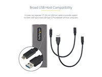 StarTech.com USB-C 10Gbps to M.2 NVMe or M.2 SATA SSD Enclosure, Tool-free M.2 PCIe/SATA NGFF SSD Enclosure, Portable Aluminum Case, USB Type-C & USB-A Host Cables, For 2230/2242/2260/2280 - Works w/ Thunderbolt 3 (M2-USB-C-NVME-SATA) - Förvaringslåda - M.2 - M.2 Card (PCIe NVMe & SATA) - USB-C 3.2 (Gen 2) - rymdgrå M2-USB-C-NVME-SATA