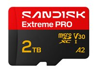 SanDisk Extreme Pro - Flash-minneskort (SD-adapter inkluderad) - 2 TB - A2 / Video Class V30 / UHS-I U3 - mikroSDXC UHS-I SDSQXCD-2T00-GN6MA