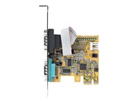 StarTech.com 2-Port PCI Express Serial Card, Dual Port PCIe to RS232 (DB9) Serial Interface Card, 16C1050 UART, Standard or Low Profile Brackets, COM Retention, For Windows & Linux - PCIe to Dual DB9 Card (21050-PC-SERIAL-CARD) - Seriell adapter - PCIe 2.0 låg profil - RS-232 x 2 - gul 21050-PC-SERIAL-CARD