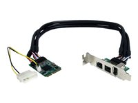 StarTech.com 3 Port 2b 1a 1394 Mini PCI Express FireWire Card Adapter - FireWire adapter - PCIe Mini Card - FireWire 800 - 2 ports + 1 x FireWire - MPEX1394B3 - FireWire-adapter - PCIe Mini Card - FireWire 800 - 2 portar + 1 x FireWire MPEX1394B3
