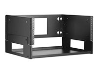 Eaton Tripp Lite Series 4U Wall-Mount Bracket with Shelf for Small Switches and Patch Panels, Hinged - Ställning monteringshylla - gångjärn - väggmontering - svart - 4U - 19" SRWO4UBRKTSHELF