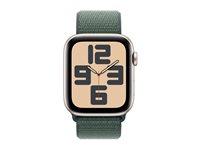 Apple Watch SE (GPS) - 2a generation - 44 mm - stjärnljusaluminium - smart klocka med sportögla - mjukt nylon i dubbla lager - sjögrön - handledsstorlek: 130-200 mm - 32 GB - Wi-Fi 4, Bluetooth - 32.9 g MXEW3QN/A