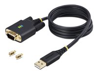 StarTech.com 3ft (1m) USB to Serial Adapter Cable, Interchangeable DB9 Screws/Nuts, COM Retention, USB-A to DB9 RS232, FTDI IC, Level-4 ESD Protection, Windows/macOS/ChromeOS/Linux - Rugged TPE Construction (1P3FFCB-USB-SERIAL) - USB / seriell kabel - USB (hane) till DB-9 (hane) - 1 m - svart 1P3FFCB-USB-SERIAL