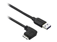 StarTech.com Smal Micro USB 3.0-kabel - vänstervinklad Micro USB - 1 m - USB-kabel - Micro-USB typ B (hane) till USB typ A (hane) - USB 3.0 - 1 m - vänstervinklad kontakt - svart - för P/N: HB30A4AIB, HB30AM4AB, HB30C4AIB, HB31C2A2CME, HB31C3A1CME, HB31C4AB USB3AU1MLS