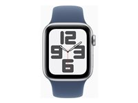 Apple Watch SE (GPS) - 2a generation - 40 mm - silveraluminium - smart klocka med sportband - fluoroelastomer - denim - bandstorlek: M/L - 32 GB - Wi-Fi 4, Bluetooth - 26.4 g MXED3QN/A