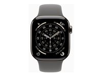 Apple Watch Series 11 (GPS + Cellular) - 42 mm - naturlig titan - smart klocka med sportband - fluoroelastomer - klippgrå - bandstorlek: S/M - 64 GB - Bluetooth, LTE, Wi-Fi 4, UWB - 5G - 34.6 g MF8M4QN/A