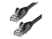 StarTech.com 15m LSZH CAT6 Ethernet Cable, 10 Gigabit Snagless RJ45 100W PoE Network Patch Cord with Strain Relief, CAT 6 10GbE UTP, Black, Individually Tested/ETL, Low Smoke Zero Halogen - Category 6 - 24AWG - Patch-kabel - RJ-45 (hane) till RJ-45 (hane) - 15 m - 6 mm - UTP - CAT 6 - hakfri - svart N6LPATCH15MBK