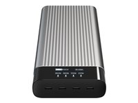 HyperJuice HJ245B - Strömförsörjningsbank - USB-C - 27000 mAh - 245 Watt - PD 2.0, PD 3.0, QC 2.0, QC 3.0, Apple 2.4A, QC 4.0+ - 4 utdatakontakter (4 x USB-C) HJ245B